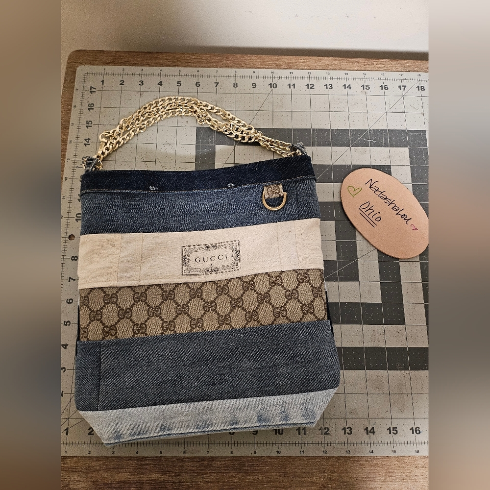 ❌️SOLD❌️Repurposed Upcycled Shoulder Crossbody bag made with Gucci canvas